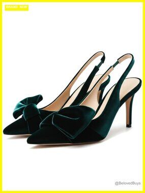 Women's Slingback Stiletto Heels Pointed Toe Bow Detail Pumps
